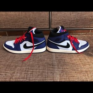 Air Jordan 1 Mid Deep Royal Red